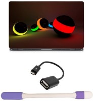 Skin Yard 3D Colour Sphere Neon Lights Laptop Skin with USB LED Light & OTG Cable - 15.6 Inch Combo Set   Laptop Accessories  (Skin Yard)