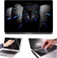 Skin Yard 3in1 Combo- Blue Sparkle Snake Laptop Skin with Screen Protector & Keyguard -15.6 Inch Combo Set   Laptop Accessories  (Skin Yard)