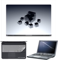 Skin Yard Sparkle Black Cubes Laptop Skin with Screen Protector & Keyboard Skin -15.6 Inch Combo Set   Laptop Accessories  (Skin Yard)