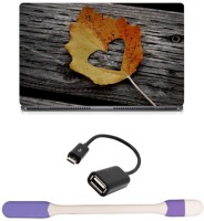 Skin Yard Heart in Leaf Laptop Skin with USB LED Light & OTG Cable - 15.6 Inch Combo Set   Laptop Accessories  (Skin Yard)
