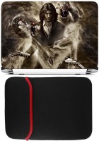 FineArts Darkness Laptop Skin with Reversible Laptop Sleeve Combo Set   Laptop Accessories  (FineArts)