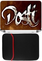 View FineArts Dosti Laptop Skin with Reversible Laptop Sleeve Combo Set Laptop Accessories Price Online(FineArts)