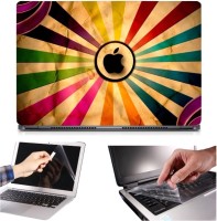Skin Yard 3in1 Combo- Coloured Graphic Black Apple Laptop Skin with Screen Protector & Keyguard -15.6 Inch Combo Set   Laptop Accessories  (Skin Yard)