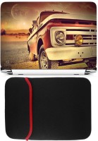 View FineArts Vintage Car Laptop Skin with Reversible Laptop Sleeve Combo Set Laptop Accessories Price Online(FineArts)
