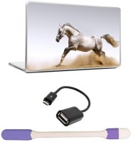 Skin Yard Beautiful Running Horse Laptop Skins with USB LED Light & OTG Cable - 15.6 Inch Combo Set   Laptop Accessories  (Skin Yard)