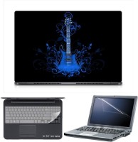 Skin Yard Sparkle Blue Guitar Laptop Skin with Screen Protector & Keyboard Skin -15.6 Inch Combo Set   Laptop Accessories  (Skin Yard)
