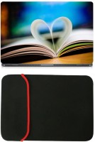 Skin Yard Love Book Laptop Skin with Reversible Laptop Sleeve - 14.1 Inch Combo Set   Laptop Accessories  (Skin Yard)