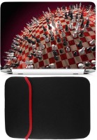 FineArts Chess Pattern Laptop Skin with Reversible Laptop Sleeve Combo Set   Laptop Accessories  (FineArts)