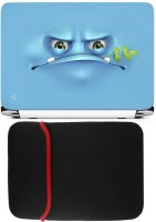 FineArts Angry Face Leaves Laptop Skin with Reversible Laptop Sleeve Combo Set   Laptop Accessories  (FineArts)