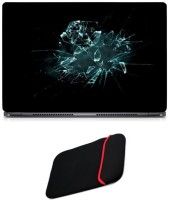 Skin Yard Breaking Glass Sparkle Laptop Skin/Decal with Reversible Laptop Sleeve - 14.1 Inch Combo Set   Laptop Accessories  (Skin Yard)