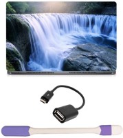 View Skin Yard Water Falls Arch Stones Laptop Skin -14.1 Inch with USB LED Light & OTG Cable (Assorted) Combo Set Laptop Accessories Price Online(Skin Yard)