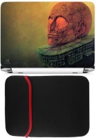 FineArts Skull Design Laptop Skin with Reversible Laptop Sleeve Combo Set   Laptop Accessories  (FineArts)