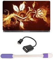 Skin Yard Hot Floral Vector Laptop Skin with USB LED Light & OTG Cable - 15.6 Inch Combo Set   Laptop Accessories  (Skin Yard)