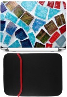 View FineArts Colourful Tiles Laptop Skin with Reversible Laptop Sleeve Combo Set Laptop Accessories Price Online(FineArts)