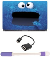 Skin Yard Cool Blue Cookie Monster Laptop Skin -14.1 Inch with USB LED Light & OTG Cable (Assorted) Combo Set   Laptop Accessories  (Skin Yard)