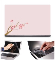 Skin Yard Cherry Blossom Laptop Skin Decal with Keyguard & Screen Protector -15.6 Inch Combo Set   Laptop Accessories  (Skin Yard)
