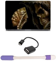 Skin Yard Grim Reaper With Cards Laptop Skin -14.1 Inch with USB LED Light & OTG Cable (Assorted) Combo Set   Laptop Accessories  (Skin Yard)
