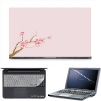 Skin Yard Cherry Blossom Laptop Skin Decal with Keyguard & Screen Protector -15.6 Inch Combo Set   Laptop Accessories  (Skin Yard)