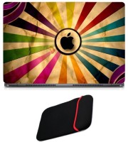 Skin Yard Coloured Graphic Black Apple Laptop Skin with Reversible Laptop Sleeve - 15.6 Inch Combo Set   Laptop Accessories  (Skin Yard)
