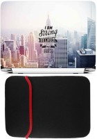 View FineArts I Am Strong Laptop Skin with Reversible Laptop Sleeve Combo Set Laptop Accessories Price Online(FineArts)