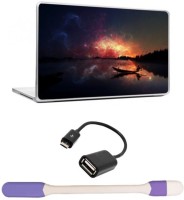 Skin Yard Lake Boat Laptop Skin with USB LED Light & OTG Cable - 15.6 Inch Combo Set   Laptop Accessories  (Skin Yard)