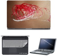 Skin Yard White Red Heart Abstract Sparkle Laptop Skin with Screen Protector & Keyguard -15.6 Inch Combo Set   Laptop Accessories  (Skin Yard)