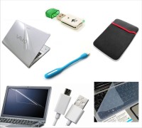 Namo Art Sleeve, Transparent Skin , USB LED, Screen Guard, Key Guard, Card Reader, USB Charging Cable for 15.6 inch Laptop Combo Set   Laptop Accessories  (Namo Art)