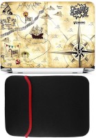 FineArts Map Gah Laptop Skin with Reversible Laptop Sleeve Combo Set   Laptop Accessories  (FineArts)