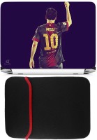 View FineArts Messi Laptop Skin with Reversible Laptop Sleeve Combo Set Laptop Accessories Price Online(FineArts)