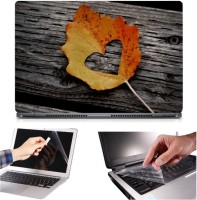 Skin Yard 3in1 Combo- Heart in Leaf Laptop Skin with Screen Protector & Keyguard -15.6 Inch Combo Set   Laptop Accessories  (Skin Yard)