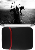 FineArts Ghost with Snake & Horse Laptop Skin with Reversible Laptop Sleeve Combo Set   Laptop Accessories  (FineArts)
