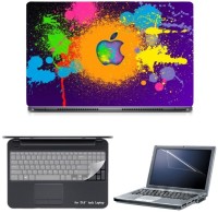 Skin Yard Coloured Apple Logo With Splashes Sparkle Laptop Skin with Screen Protector & Keyguard -15.6 Inch Combo Set   Laptop Accessories  (Skin Yard)