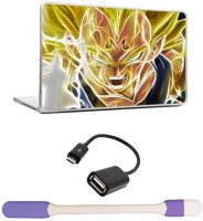 Skin Yard Dragon Ball Z1 Laptop Skin -14.1 Inch with USB LED Light & OTG Cable (Assorted) Combo Set   Laptop Accessories  (Skin Yard)