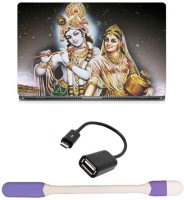 Skin Yard Radhe Krishna in NIght Laptop Skin -14.1 Inch with USB LED Light & OTG Cable (Assorted) Combo Set   Laptop Accessories  (Skin Yard)