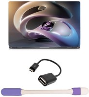 Skin Yard Surreal Shapes Laptop Skin -14.1 Inch with USB LED Light & OTG Cable (Assorted) Combo Set   Laptop Accessories  (Skin Yard)