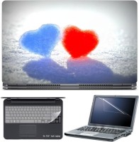 Skin Yard Blue Red Snow Hearts Laptop Skin with Screen Protector & Keyboard Skin -15.6 Inch Combo Set   Laptop Accessories  (Skin Yard)
