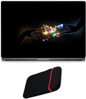 Skin Yard Color Hands Laptop Skin with Reversible Laptop Sleeve - 14.1 Inch Combo Set   Laptop Accessories  (Skin Yard)