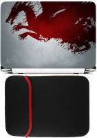 FineArts Red Dragon Laptop Skin with Reversible Laptop Sleeve Combo Set   Laptop Accessories  (FineArts)