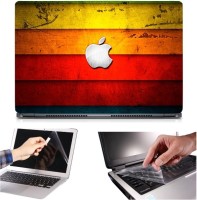Skin Yard 3in1 Combo- Colour Wooden Apple Laptop Skin with Screen Protector & Keyguard -15.6 Inch Combo Set   Laptop Accessories  (Skin Yard)