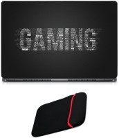 Skin Yard Gaming Typography Sparkle Laptop Skin/Decal with Reversible Laptop Sleeve - 14.1 Inch Combo Set   Laptop Accessories  (Skin Yard)
