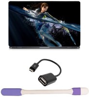 Skin Yard Tomb Raider Laptop Skin with USB LED Light & OTG Cable - 15.6 Inch Combo Set   Laptop Accessories  (Skin Yard)