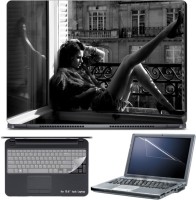 Skin Yard Hot Girl Mono Chrome Laptop Skin with Screen Protector & Keyboard Skin -15.6 Inch Combo Set   Laptop Accessories  (Skin Yard)