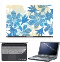 Skin Yard Sparkle Blue Floral Abstract Laptop Skin with Screen Protector & Keyboard Skin -15.6 Inch Combo Set   Laptop Accessories  (Skin Yard)