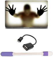 Skin Yard Anonymous Laptop Skin -14.1 Inch with USB LED Light & OTG Cable (Assorted) Combo Set   Laptop Accessories  (Skin Yard)