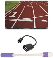 Skin Yard Race Track Laptop Skin -14.1 Inch with USB LED Light & OTG Cable (Assorted) Combo Set   Laptop Accessories  (Skin Yard)