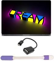 Skin Yard 3D Dream Lighting Effect Laptop Skin -14.1 Inch with USB LED Light & OTG Cable (Assorted) Combo Set   Laptop Accessories  (Skin Yard)