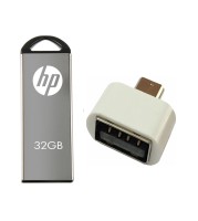 HP 32 GB V220w Pen Drive with OTG Adapter Combo Set   Laptop Accessories  (HP)