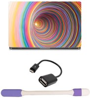 Skin Yard Coloured Cyclone Laptop Skin with USB LED Light & OTG Cable - 15.6 Inch Combo Set   Laptop Accessories  (Skin Yard)
