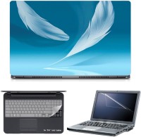 Skin Yard 3in1 Combo- White Feather Laptop Skin with Screen Protector & Keyguard -15.6 Inch Combo Set   Laptop Accessories  (Skin Yard)