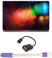 Skin Yard Blur Wet Glass Light Laptop Skin -14.1 Inch with USB LED Light & OTG Cable (Assorted) Combo Set   Laptop Accessories  (Skin Yard)